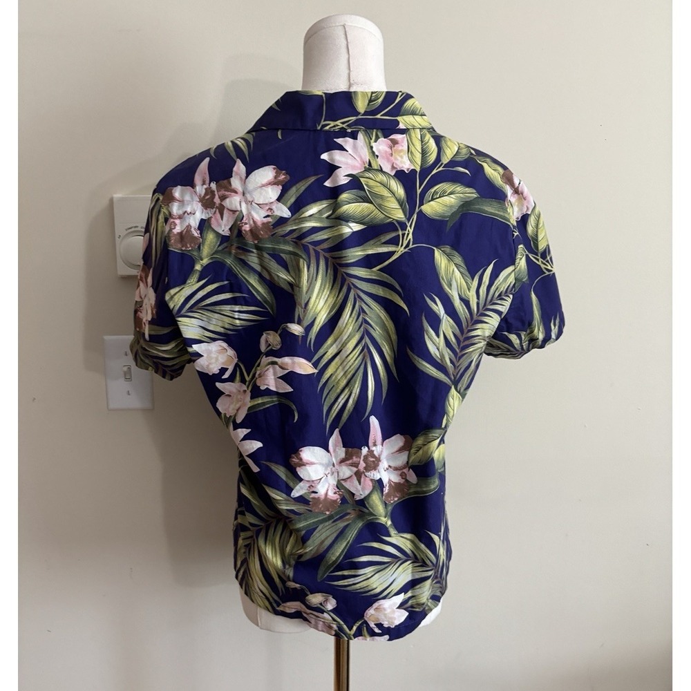Hilo Hattie Womens Medium Button Up Shirt Tropical Hawaiian Vacation Cotton - Picture 7 of 7